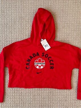 Nike Red Canada Soccer Cropped Hoodie